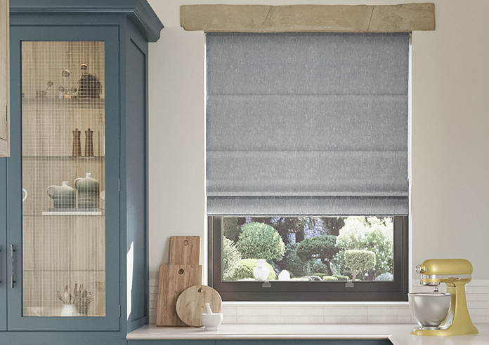 Delicate Chevron, Dark Blue - Roman Blind - Image 3